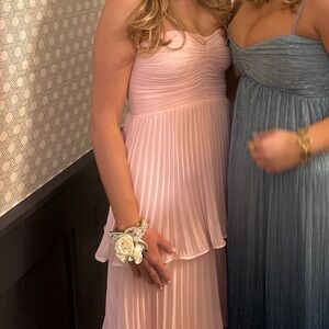 Lulu's Soft Pink Strapless Dress